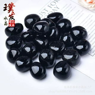 天然黑曜石滚石 黑天鹅大颗粒打磨石 鱼缸石景观装饰 跨境贸易