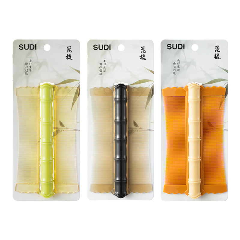 Double-Sided Flea Removal Comb, Dandruff Cleaning Bamboo Grate Comb, Kidsren's Pet Ultra-Dense Tooth Double-Sided Lice Comb