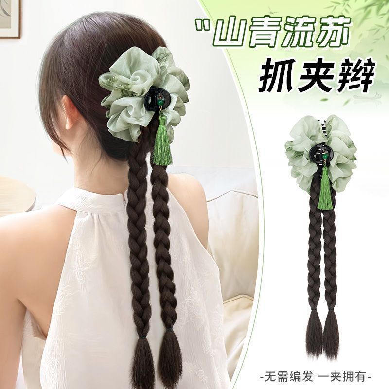 Nuevo estilo antiguo chino bordilla agarrar clip de cabello doble trenza almacenamiento completo sueño trenza de torsión entrelazado niños otros ventas calientes