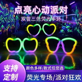 厂家批发演唱会荧光棒场控眼镜材料圣诞万圣节拍照道具眼镜框