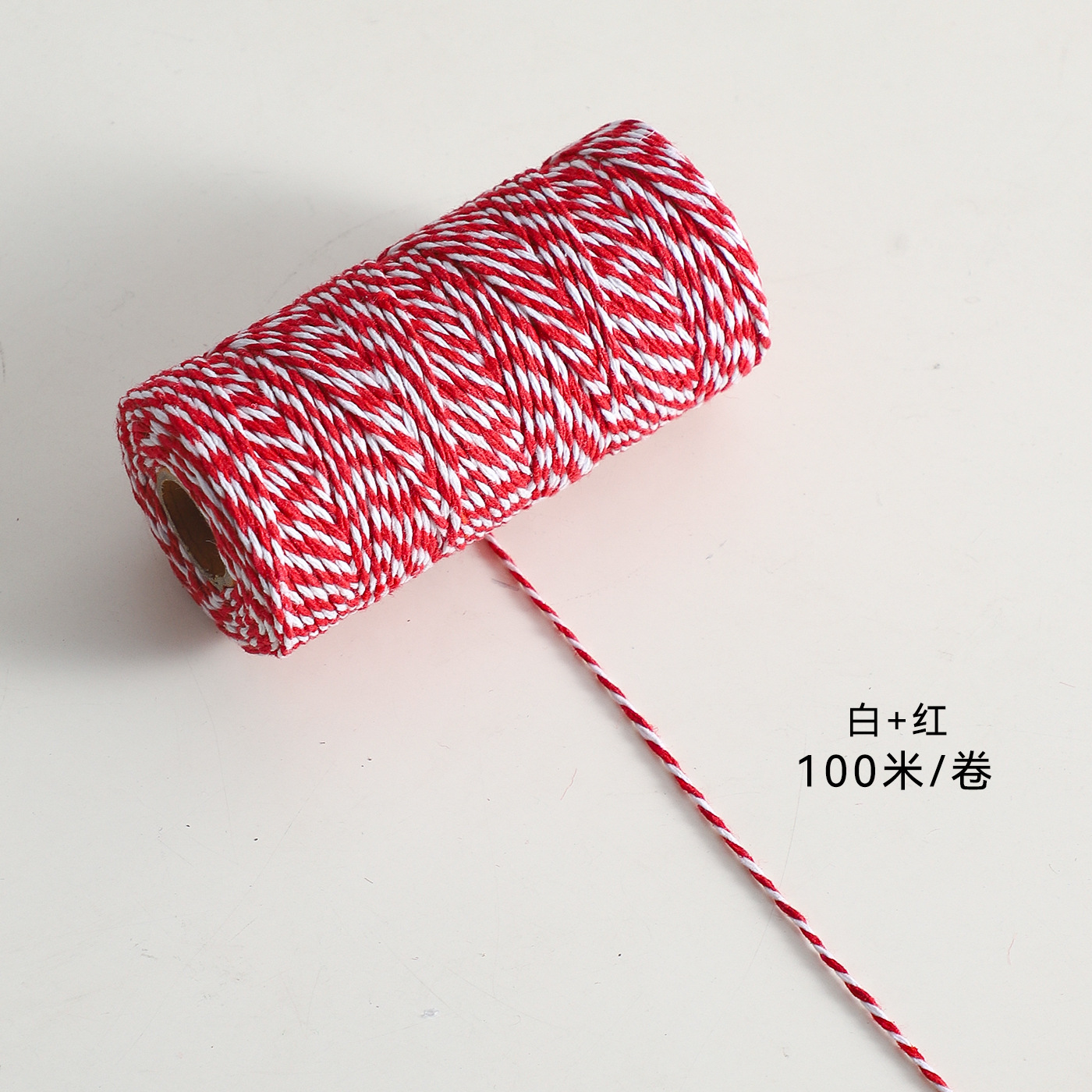 Cuerdas de algodón de dos colores de siete colores de navidad, cuerdas de regalo de embalaje de flores, flores de embalaje de regalos, florista DIY hecha a mano