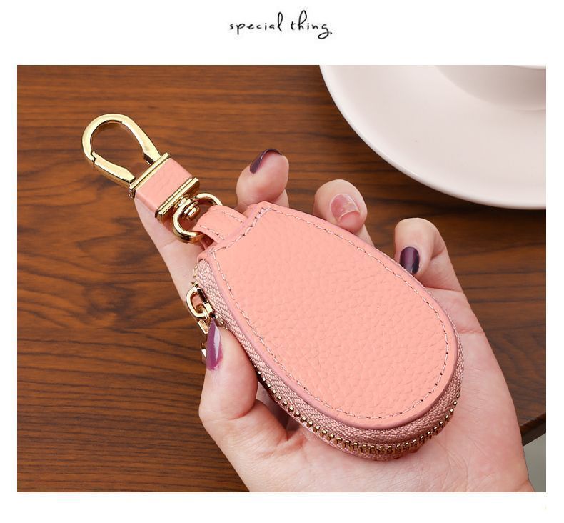 Litchi Pattern Car Key Bag, Unisex Car Key Storage Bag, Creative, Fashionable and Simple Keychain Pendant