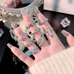 簡約星芒時尚不規則設計開口戒指ins冷淡風氣質極簡個性指環潮