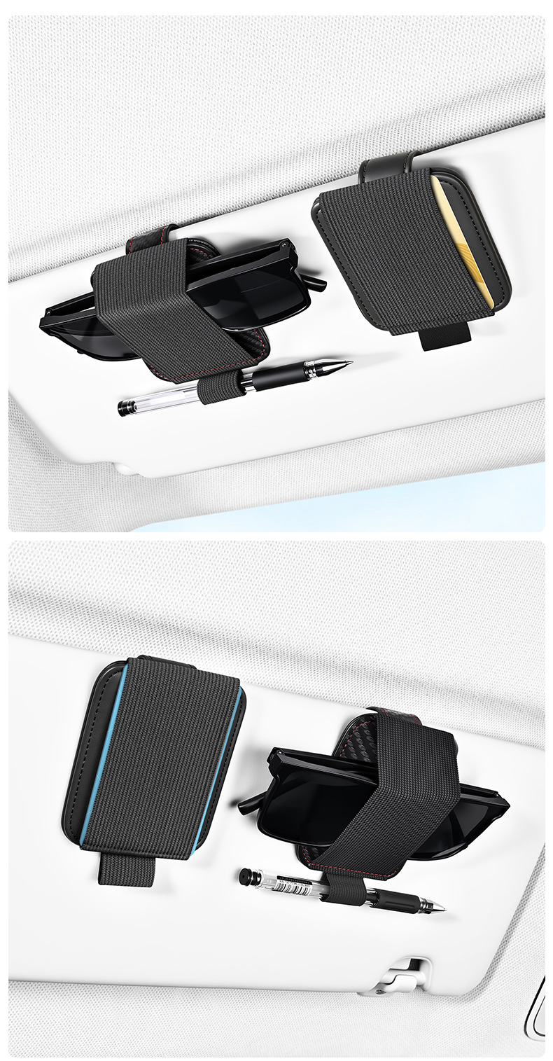 Car glasses clip, a multifunctional and creative accessory for holding glasses, sunglasses, and documents on the dashboard