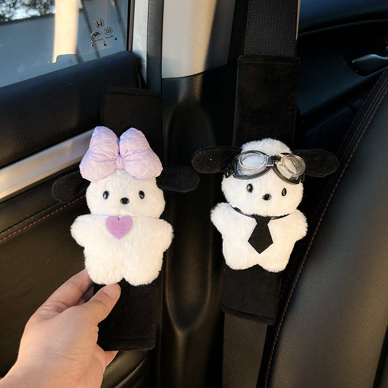 Cubierta de hombro con correa de coche, funda decorativa de condón lindo, cuello suave y anti-estrangulado, pareja, protección de coche, mujer
