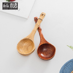Wholesale wooden ladle with bamboo joint design, featuring a handle and scoop for fetching water, porridge, and soup.