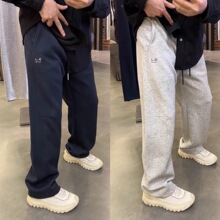 秋季新款曼巴棉男士休闲裤时尚潮流小狗刺绣卫裤宽松运动直筒长裤