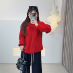 ˫��2025���¿����Ůװ��װ΢������POLO����ͷë����֯����F677