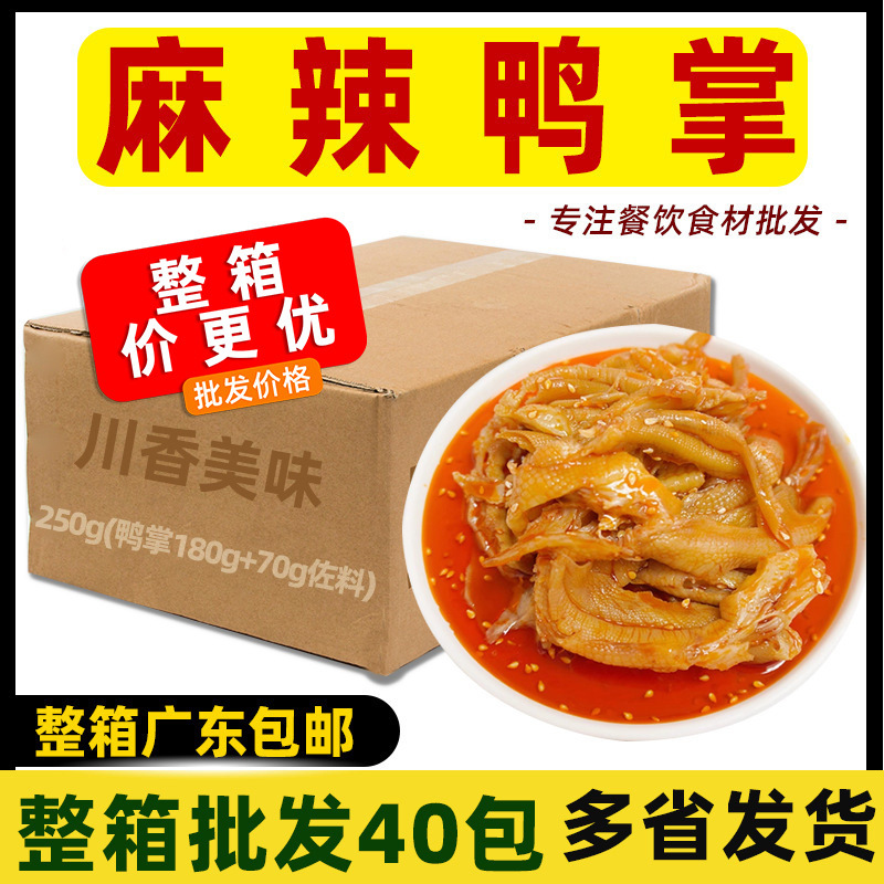 整箱 春之源麻辣鸭掌去骨无骨鸭掌 成品小吃凉拌冷盘速食商用40包