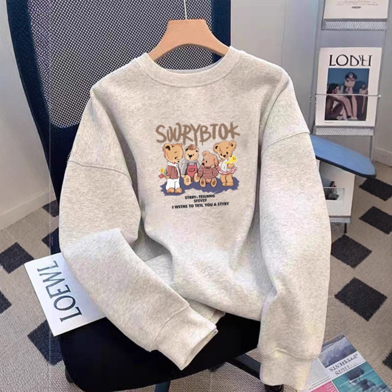 American Floral Gray Round Neck Hooded Sweatshirt for Women Spring & Fall 2025 New Velvet Thickeneded Oversize Jacket American Floral Gray Round Neck Hooded Sweatshirt for Women Spring & Fall 2025 New Velvet Thickeneded Oversize Jacket
