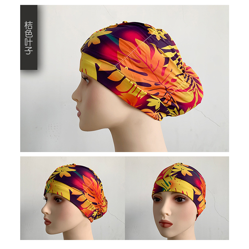 Fábrica al por mayor plisado paño gorro de natación extra grande circunferencia de la cabeza no apretado Pelo Largo oído protección natación caliente primavera unisex gorro de natación