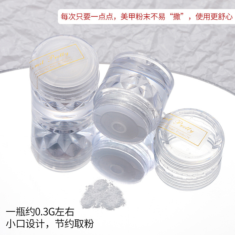 Celebridad en línea uñas belleza luz de la luna espejo mágico polvo brillo polvo resaltar aurora polvo de hadas polvo fino fototerapia decoraciones de uñas ultra-fino