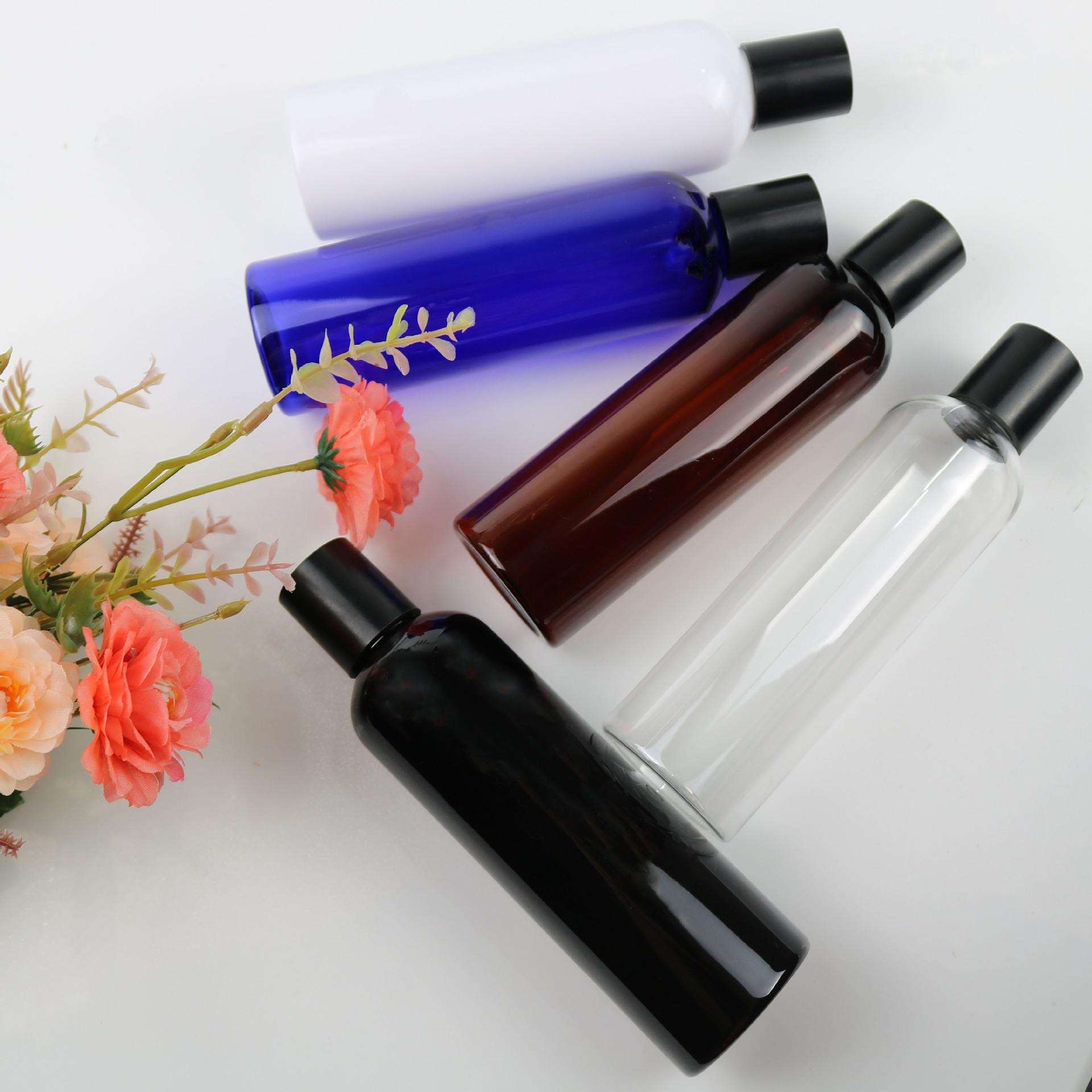 厂家现货批发250ml塑料瓶圆肩瓶透明瓶化妆品分装瓶250ml圆肩瓶