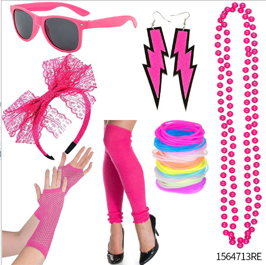 1980 danza 80s accesorios diadema guantes rótula pulsera gafas traje 80s danza vestir