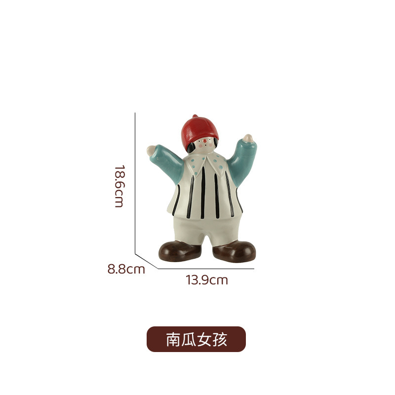 景德镇创意陶瓷家居摆件桌面装饰品电视柜入户玄关摆件卡通玩偶|undefined