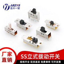 SS双排立式拨动开关直插焊板小型电源滑动开关音响小玩具波动波段