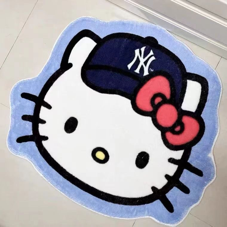 可爱凯蒂猫地毯仿羊绒卧室床边隔凉毯客厅沙发茶几垫浴室吸水脚垫|undefined