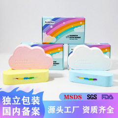 现货盒装彩虹云朵泡澡球120g趣味泡泡浴球精油气泡弹浴盐球批发
