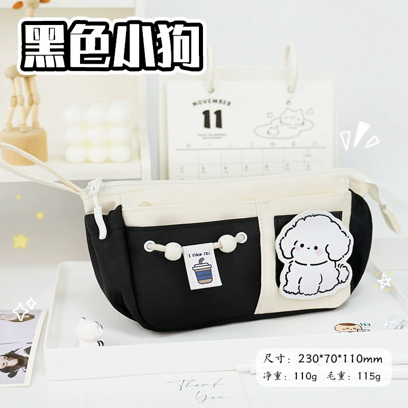 Apple, cute capacious pencil case, high quality multilayer stationery for students, drawstring, new collection