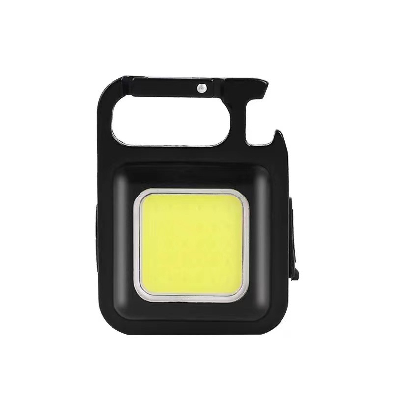 Mini linterna multi-función llavero luz de emergencia portátil USB recargable LED abrebotellas fuerte trabajo magnético COB
