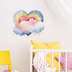 外貿愛心彩虹雲朵兒童臥室幼兒園家居裝飾牆貼貼紙自粘批發跨境