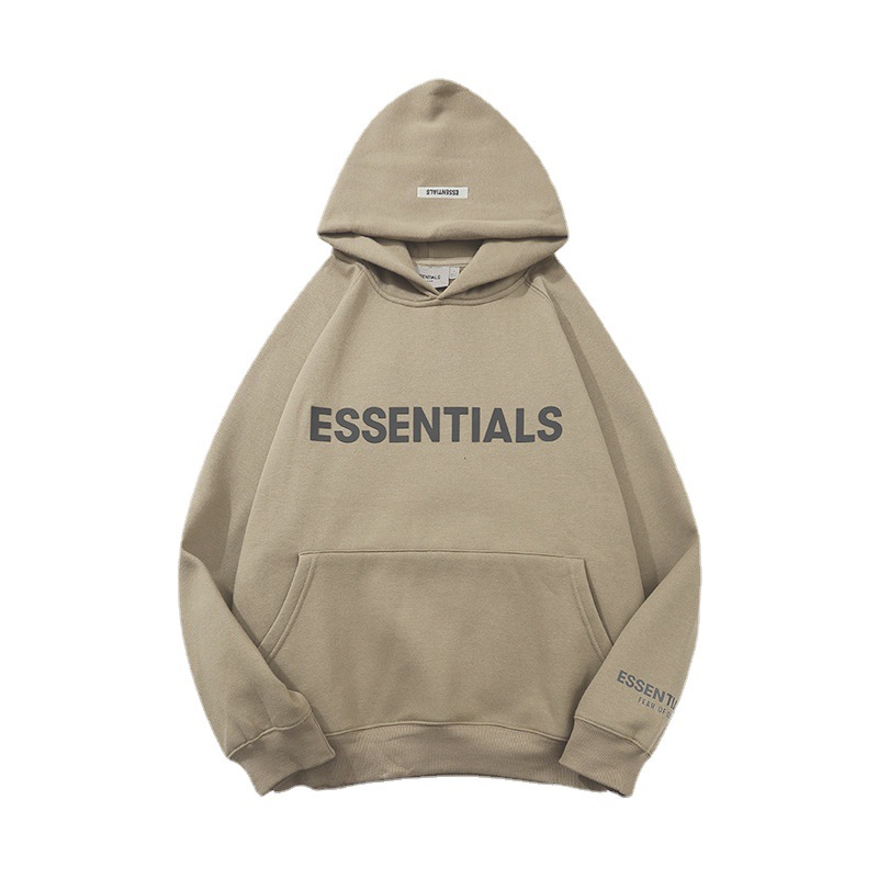 TEMOR DE DIOS doble línea Essentials moda nuevo pecho LOGO adhesivo suéter con capucha NIEBLA