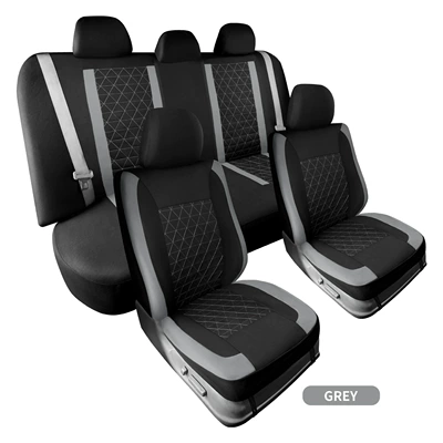 25 New Diamond-Shaped Cloth Car Seat Universal seat cover - gray-standard-version