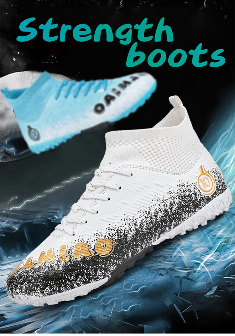 Best-selling High-top Football Shoes With Long Short Spikes, Non-slip Wear-resistant, Men, Women,_vogvips.com