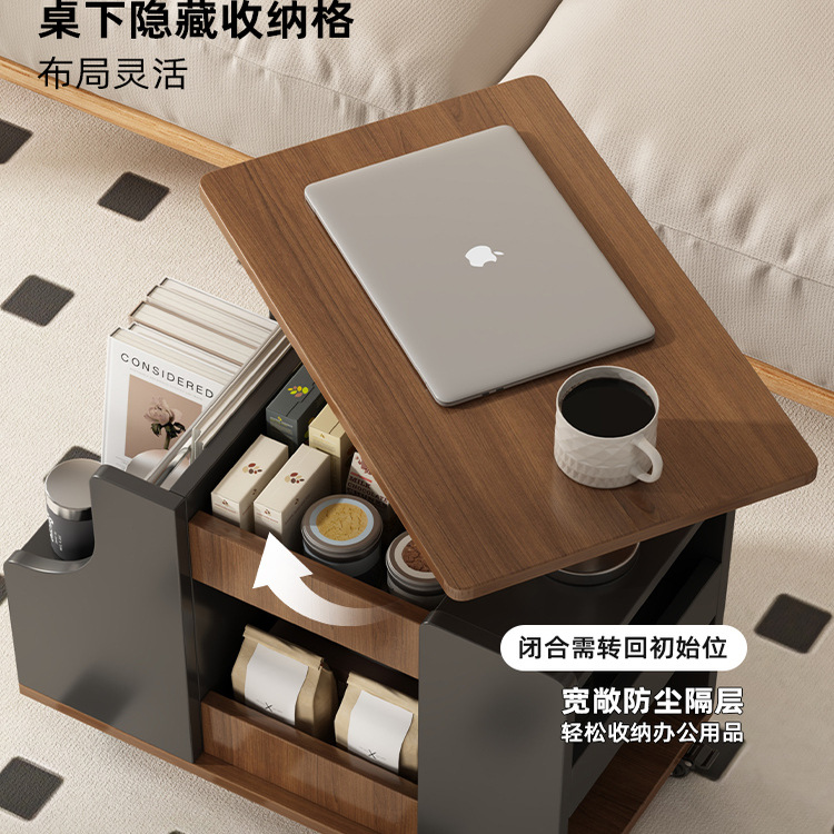 Sofá elevación móvil mesa de té carro pequeño hogar pequeño tipo 2025 nuevo gabinete de la sala de estar mesa lateral
