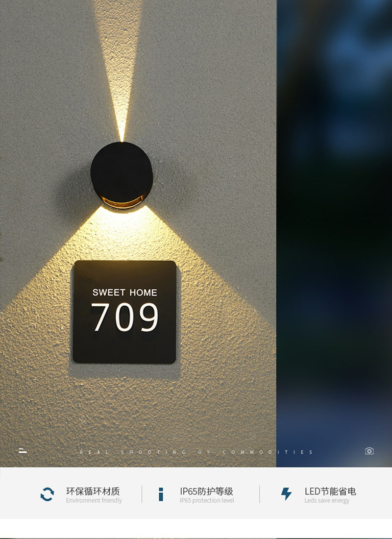 户外防水壁灯现代简约入户造型LED门牌灯聚光过道灯阳台壁灯-阿里巴巴
