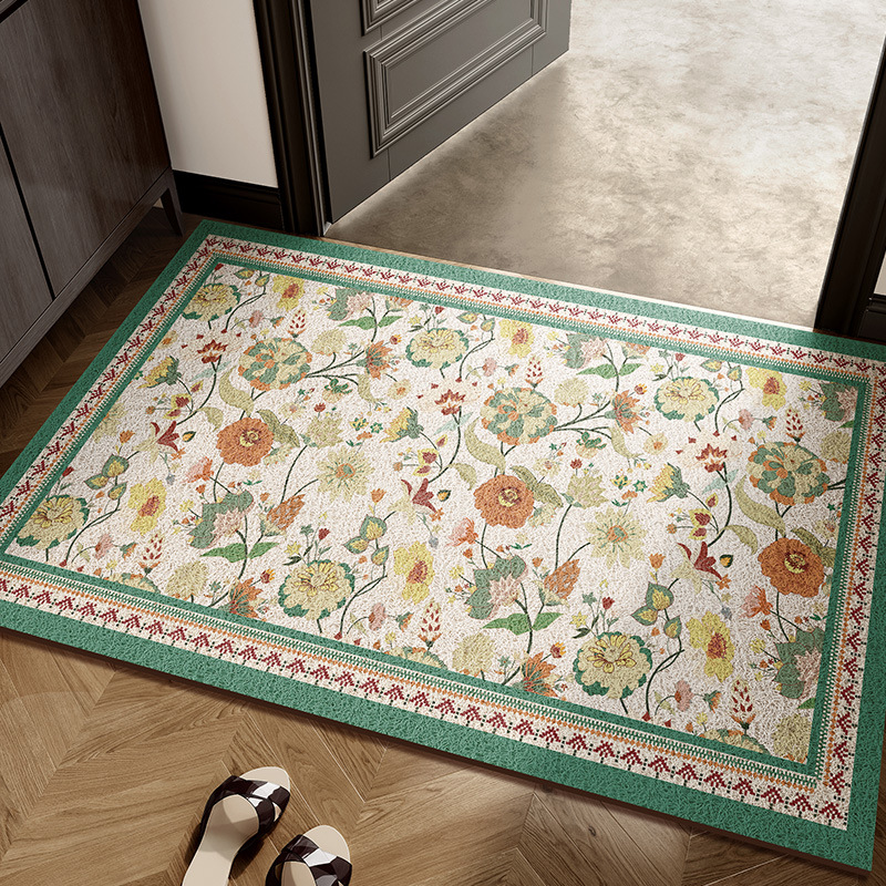 Door High-End Feel Dirt-Removing Silk Loop Foot Mat Entrance Hall Carpet Dirt-Resistant Non-Slip Customizable_voghion.com