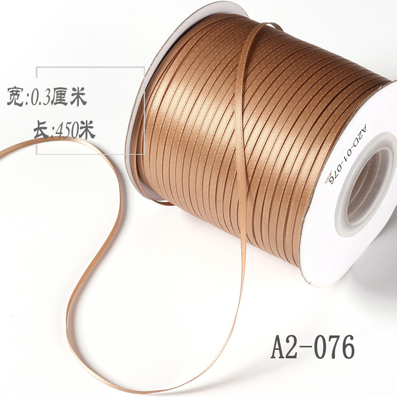 3mm de doble cara cinta de poliéster arco DIY cinta globo cuerda etiqueta grano embalaje fino cinta ropa satén