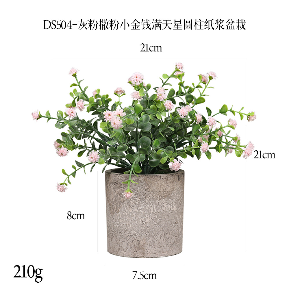 Más de 240 combinaciones populares de macetas con plantas verdes artificiales, decoraciones para el hogar, flores artificiales, bonsáis cilíndricos de pulpa de papel.