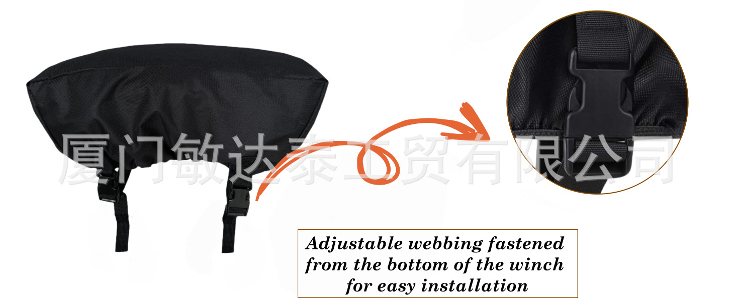Winch cover made of 900D Oxford fabric, waterproof and dustproof protective cover for winches, available in stock and popular for cross-border sales
