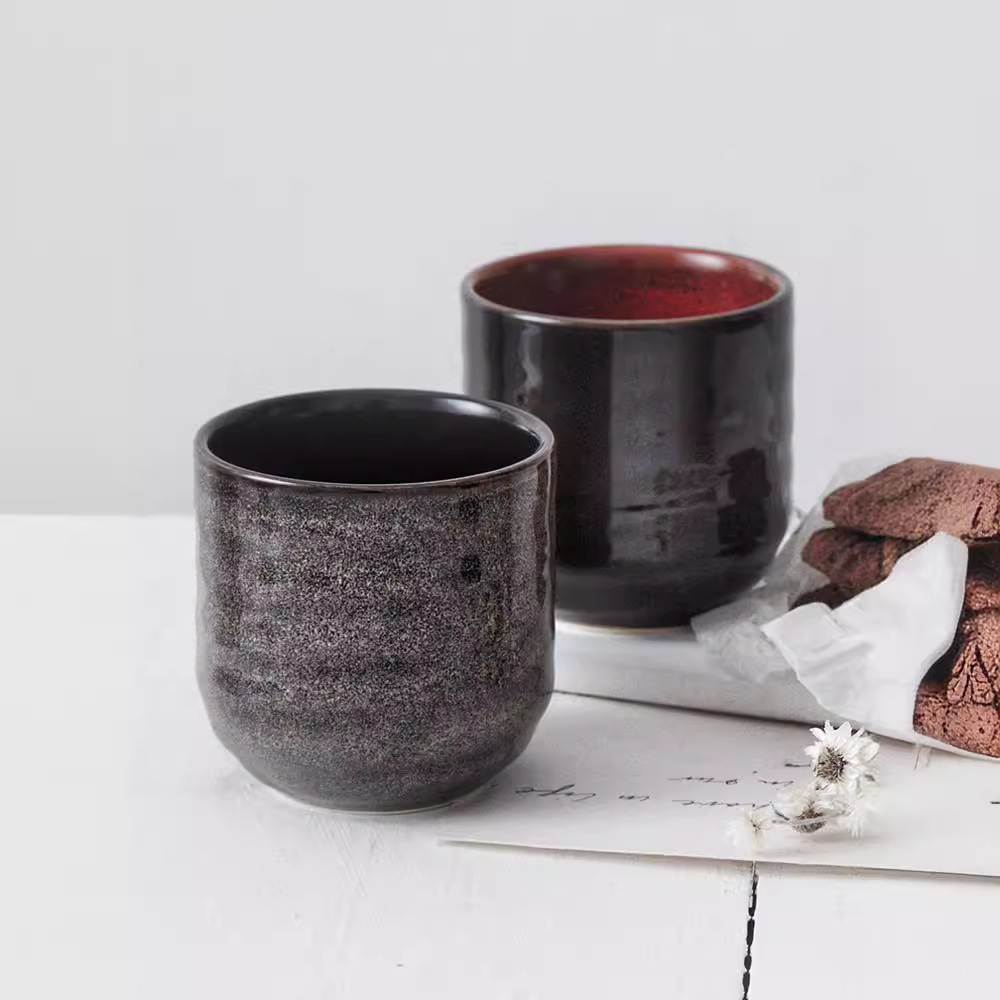 Transfronterizo retro creativo horno de cerámica doméstica comedor de tornillo kung fu taza de té taza de agua pequeño tazón de té comidas de estilo japonés