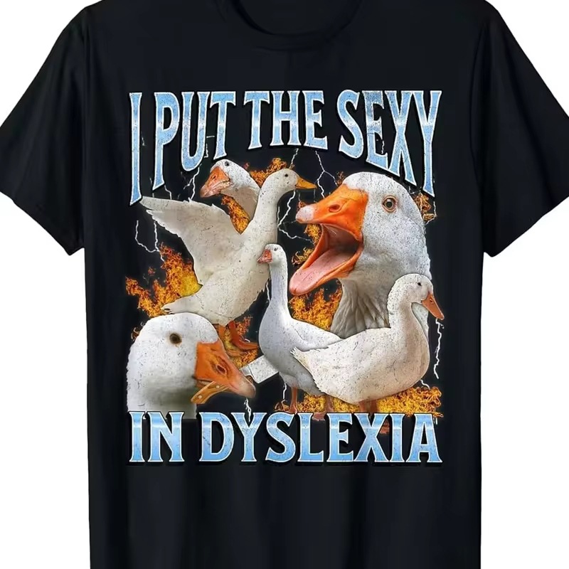 I put my sexy in dyslexia funny goose expression package graphic…