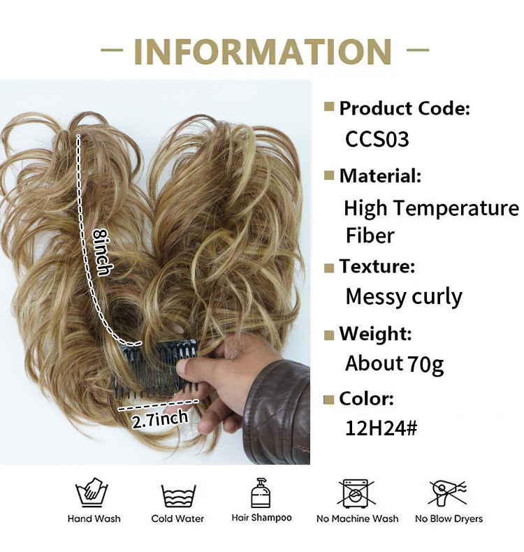Vente en gros de nouvelles pièces de perruque en fibres chimiques européennes et américaines transfrontalières, chignon de volant en soie à haute température,_voghion.com