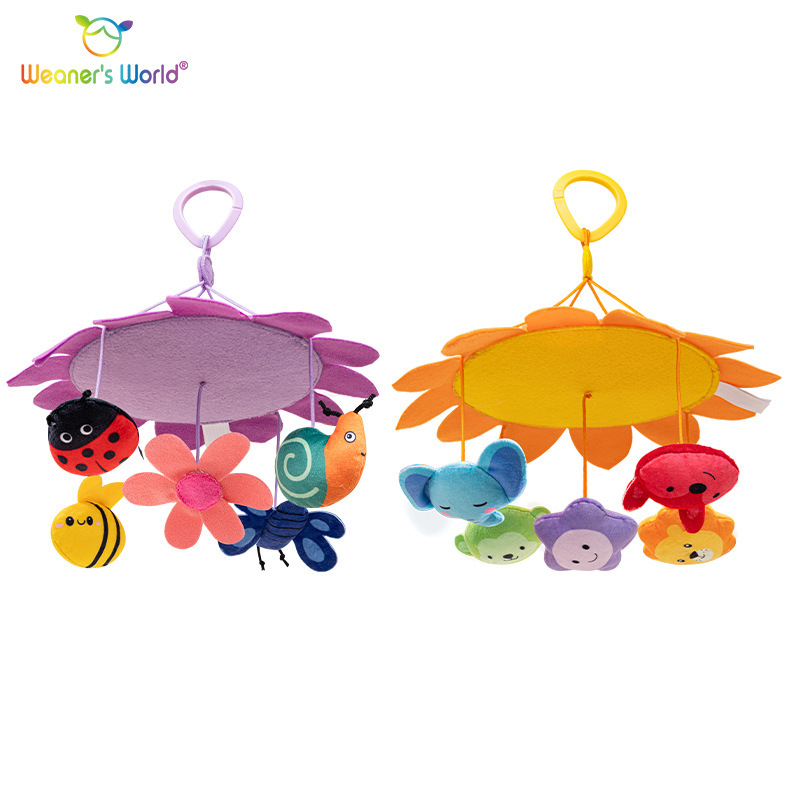 Weaner 's World carro colgante giratorio colgante de cabecera de cama 0 años campana de viento juguetes para bebés
