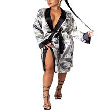 F 78799 Lace trim silk like bathrobe �ٽz��߅����z˯��