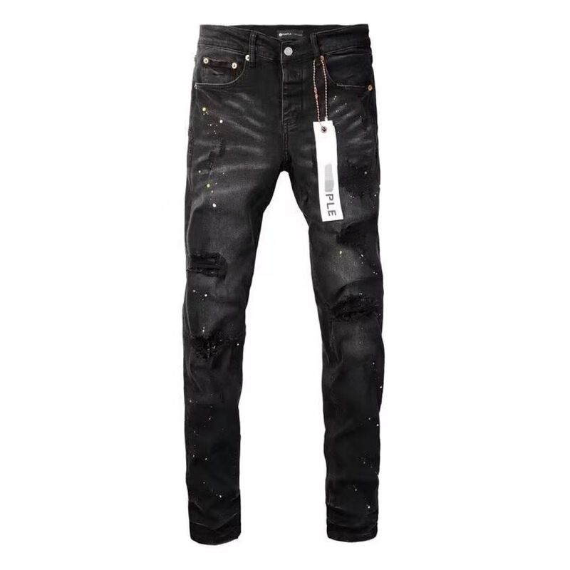 Trendy Personalized Casual New Men's Slim Fit Embroidered Jeans with Patches and Ripped Details Trendy Personalized Casual New Men's Slim Fit Embroidered Jeans with Patches and Ripped Details