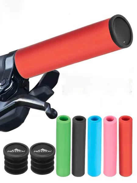 Motsuv Mountain Bike Silicone Handlebar Cover Bicycle Non-Slip Shock-Absorbing and Dirt-Resistant Handlebar Cover Lightweight Gloves Sponge Grip
