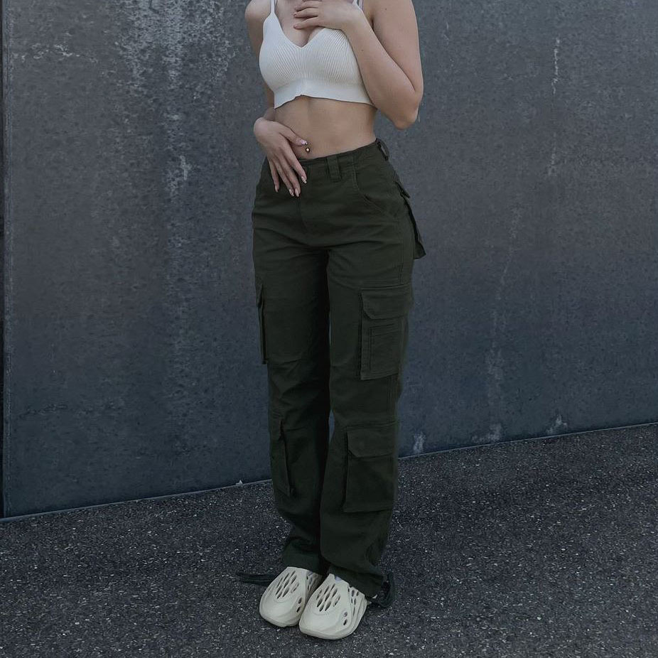 American Street overol verano de las mujeres 2022 transfronteriza europea y americana Vibe estilo nuevo funcional sueltos pantalones casuales mujeres