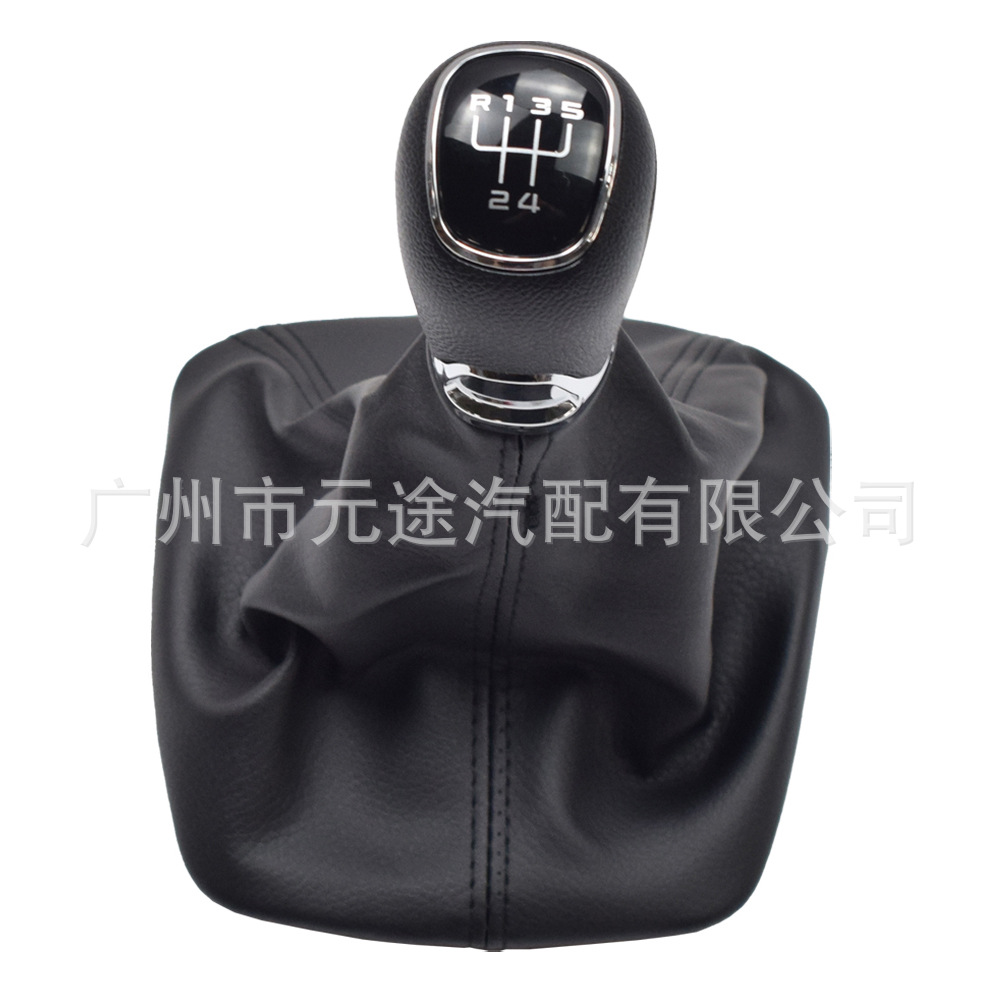 Suitable for Skoda Octavia A5 A6 2004-2013 Gear Shift Knob Chrome-Plated Shift Lever with Leather Cover