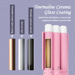 Three-tube curling iron egg-sized curling wand 25mm wave pattern noodle head large curl egg curling iron tool