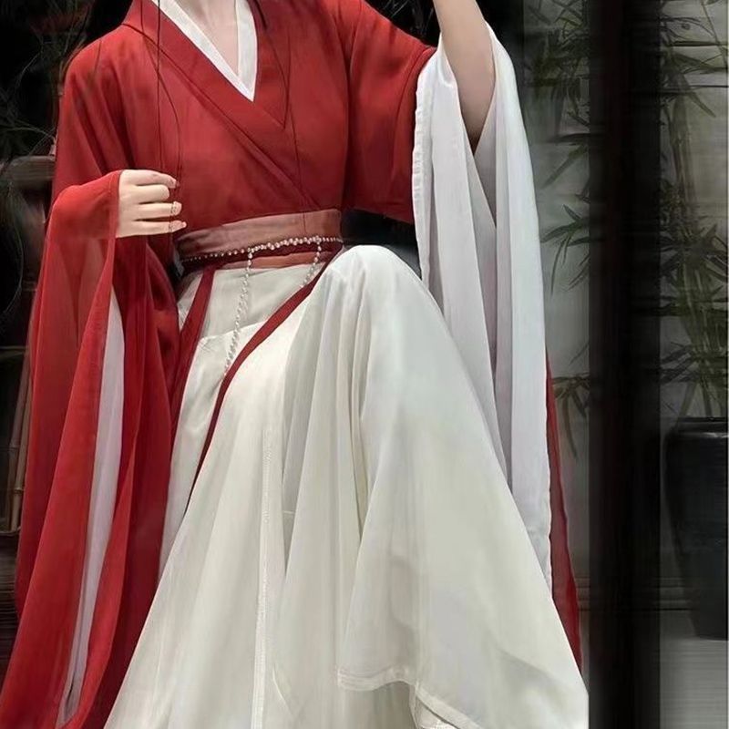 原创汉服魏晋风交领大袖襦齐腰八破裙南北朝春秋战国袍款套装|undefined
