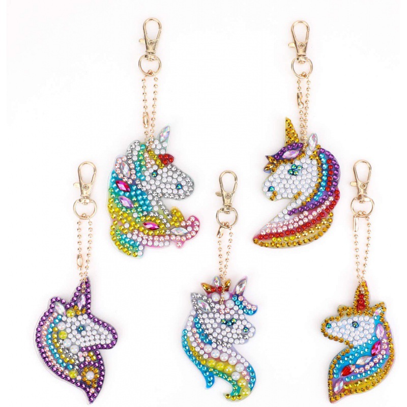 5d llavero de pintura de diamantes de doble cara colgante de animal llavero pintura de diamantes de cristal de doble cara bricolaje hecho a mano