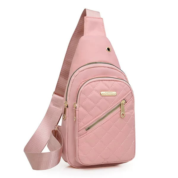Foreign Trade Chest Bag Women's 2024 New Korean-style Crossbody Bag Girls' Sports Chest Bag Street Oxford Cloth Simple Chest Bag