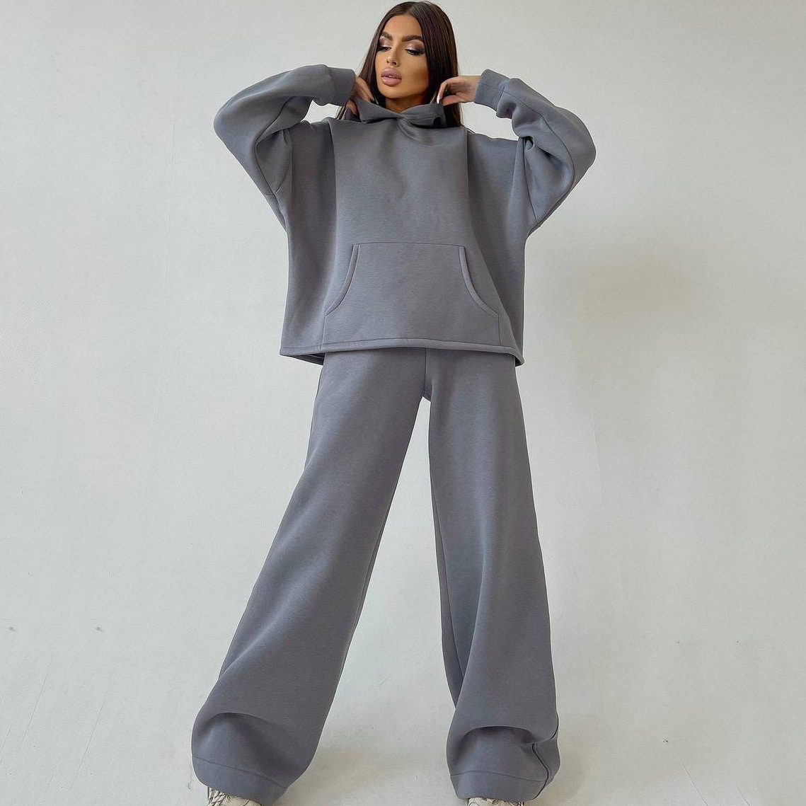 2024 Bestseller European And American Foreign Trade Women's Clothing Autumn/Winter New Hooded Pocket_ecoleips.com