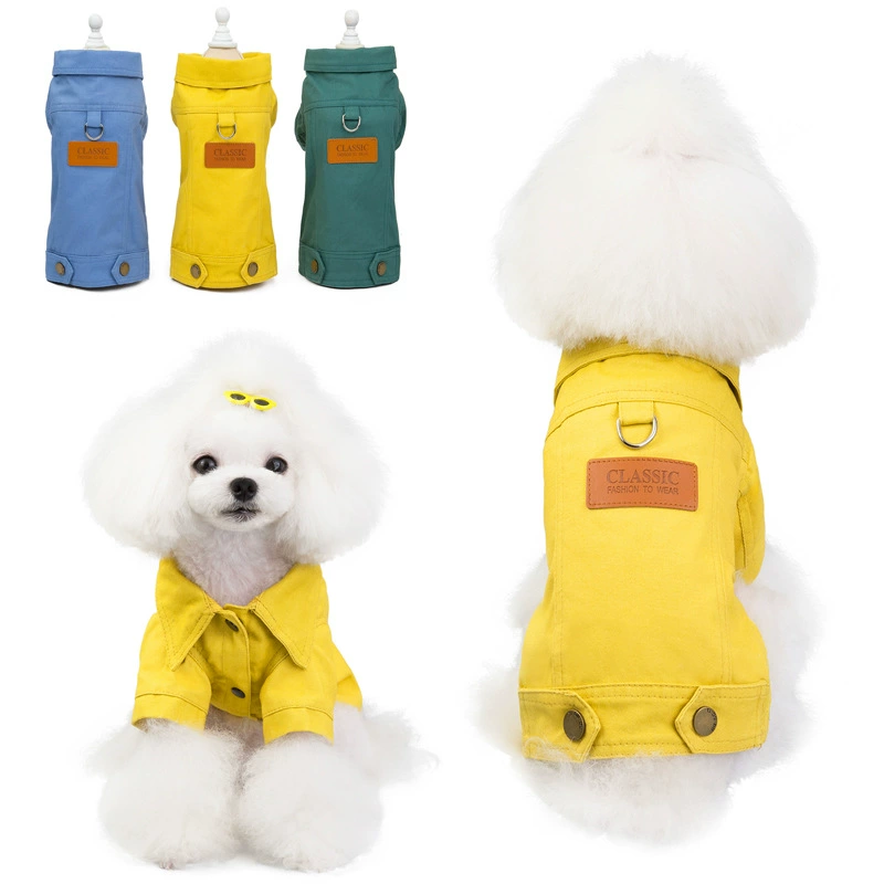 Одежда для домашних животных Одежда для собак осень и зима Новый плюшевый пес одежда для домашних животных джинсовый костюм 19 цвет джинсы