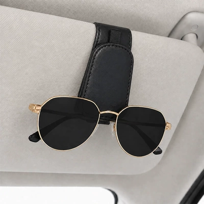 Cross-border car glasses clip car sun visor sunglasses storage car multi-function card clip sunglasses eye frame (Car Glasses Clip/Bill Clip) - black